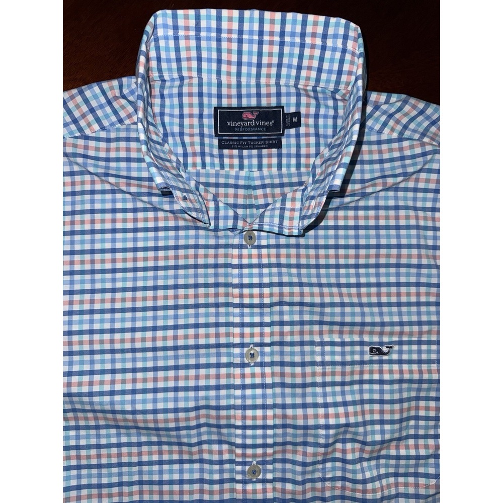 Vineyard Vines Performance Classic Fit Tucker Shirt Plaid Mens Size M Stretchy